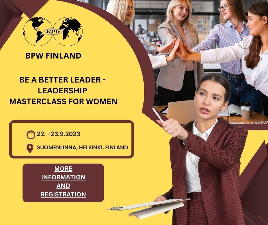 PERUUNTUNUT ! BE A BETTER LEADER - LEADERSHIP MASTERCLASS FOR WOMEN ...